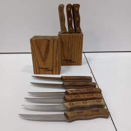Set of 12 Chicago Cutlery 103S Steak Knives w/ Block