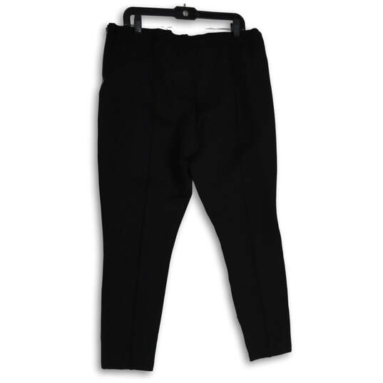 NWT Womens Black Flat Front Slash Pocket Pull-On Ankle Pants Size 18 image number 2