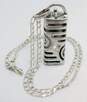 Artisan 925 Fitbit Holder Unique Locket Pendant Figaro Chain Necklace image number 3