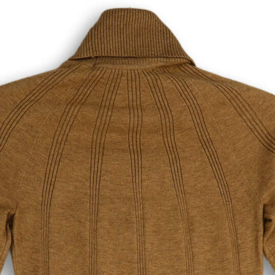 NWT Womens Brown Knitted Turtleneck Long Sleeve Pullover Sweater Size XS image number 4