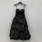 NWT Womens Black Strapless Sweetheart Neck Zip Bridesmaid Maxi Dress Size 4 image number 1