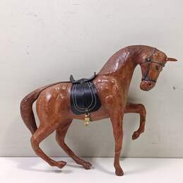 Vintage Leather Horse Glass Eyes