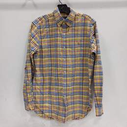 Ralph Lauren Men's Yellow/Blue Plaid Button-Up Shirt Size S