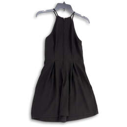 Womens Black Sleeveless Pleated Stretch Back Zip Mini Dress Size Small alternative image