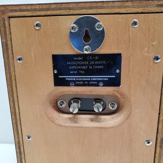 VTG Pioneer Model CS-51 Speakers Untested P/R image number 3