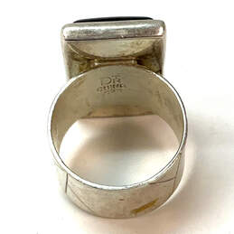 Designer Desert Rose Trading 925 Sterling Silver Onyx & Shell Band Ring alternative image