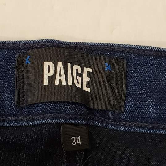 Paige Women Dark Blue Jeans Sz 34 image number 3