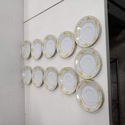 Bundle of 11 Contemporary Noritake Yellow Floral Blossom China Saucers