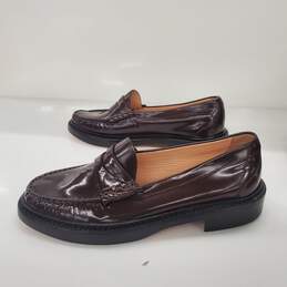 J. Crew Men's Brown Patent Leather Penny Loafers Size 9.5