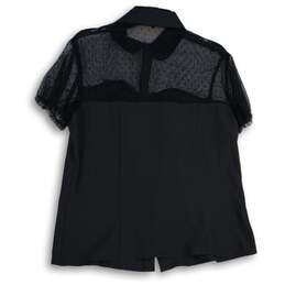 NWT Belle Poque Womens Black Polka Dot Sheer Short Sleeve Pullover Blouse Top XL alternative image