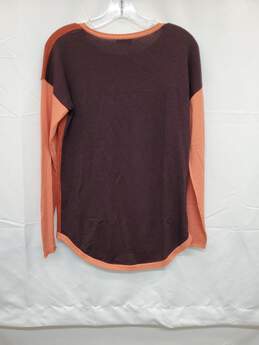 Wm Smartwool Polyester Blend Peach & Burgundy Long Sleeve Sweater Sz S alternative image