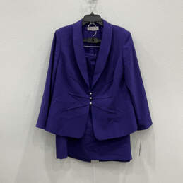 NWT Womens Purple Long Sleeve Classic Blazer And Skirt 2 Piece Set Size 14W
