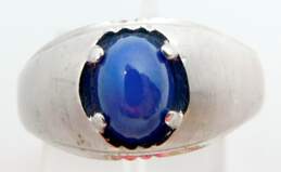 Vintage 10K White Gold Star Sapphire Ring 4.8g