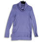 Womens Purple Knitted Long Sleeve Turtle Neck Pullover Sweater Size XS image number 1