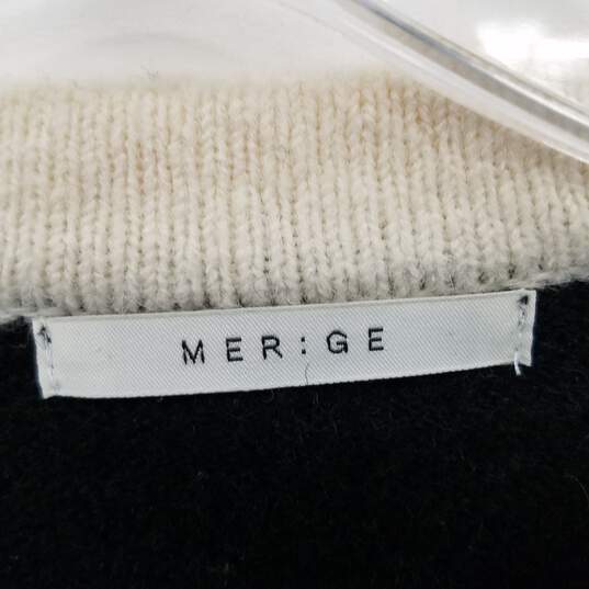 Merige Black & White Knit Cropped Cardigan Sweater WM Size S image number 3