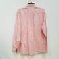 Mens Pink Linen Long Sleeve Collared Casual Button Up Shirt Size 15 image number 2
