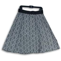 Pendleton Womens Black White Abstract Elastic Waist Back Zip Mini Skirt Size 8