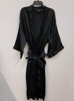 Womens Black Flare Short Sleeve Belted Sleepwear Kimono Robe One Size