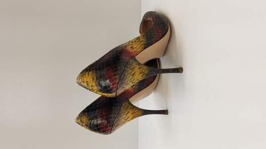 Miu Miu Snake Multicolor Platform Heels Size US 6.5 EU 37.5 (AUTHENTICATED) image number 4