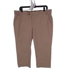 Womens DEW42735-BSC Brown Flat Front Slash Pocket Straight Leg Pants Size 16