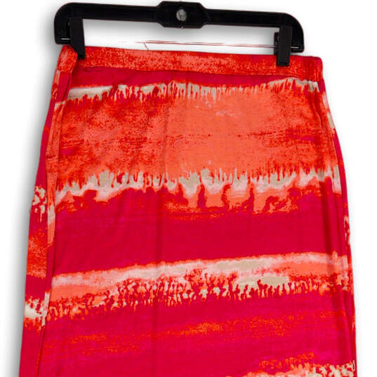 NWT Womens Pink Orange Tie Dye Stretch Long Maxi Skirt Size X-Large image number 3