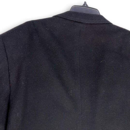 Mens Black Notch Lapel Long Sleeve Flap Pockets Two Button Blazer Size L image number 4