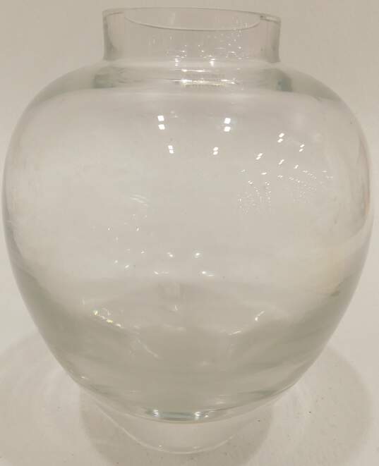 Polish Krosno Brand Clear Heavy Glass Vase image number 2