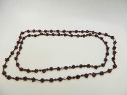 Vintage Woven Garnet Cluster Long Endless Strand Necklace 153.3g alternative image
