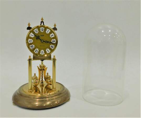 KUNDO Quartz Rotating Pendulum Carriage Anniversary Clock West Germany Vintage image number 2