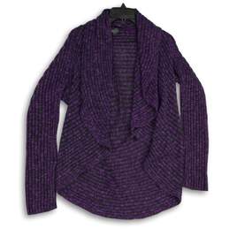 INC International Concepts Womens Purple Black Striped Cardigan Sweater Size XL