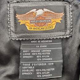 rley Davidson Men Black Leather Vest S alternative image