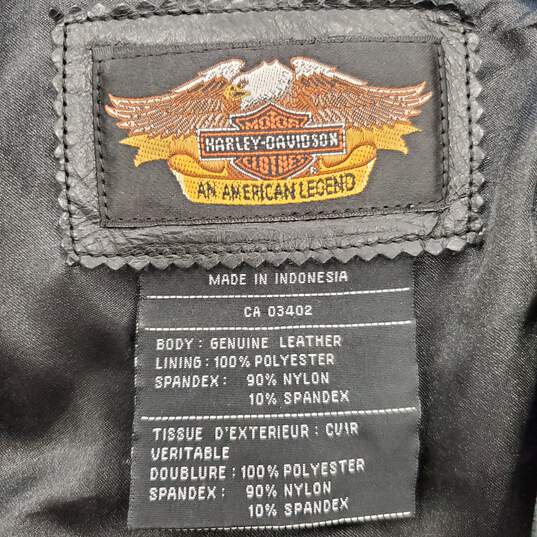 rley Davidson Men Black Leather Vest S image number 2