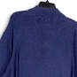 Mens Blue Mock Neck Long Sleeve 1/4 Zip Knitted Pullover Sweater Size XXL image number 4