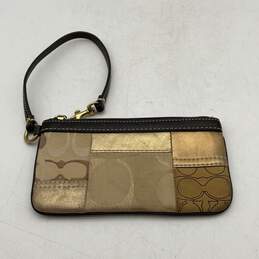 Coach Womens Multicolor Patchwork Zipper Pocket Coin Purse Wristlet Wallet