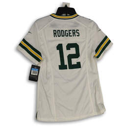Womens White Green Bay Packers Aaron Rodgers #12 NFL Football Jersey Size M alternative image