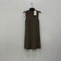 NWT Womens Brown Striped Mock Neck Sleeveless Knee Length Shift Dress image number 1