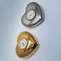 Linden & Unbranded Gold & Silver Tone Heart Shaped Desk/Room Clock Bundle 2 Pcs image number 4