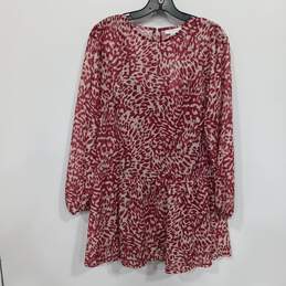 Top Shop Red/White Print Mini Dress Size 8