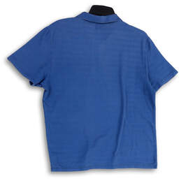 Womens Blue Striped Short Sleeve Spread Collar Golf Polo Shirt Size Medium alternative image