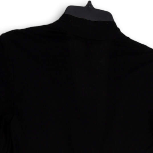 Womens Black Long Sleeve Twist Front V-Neck Pullover Blouse Top Size XS image number 3