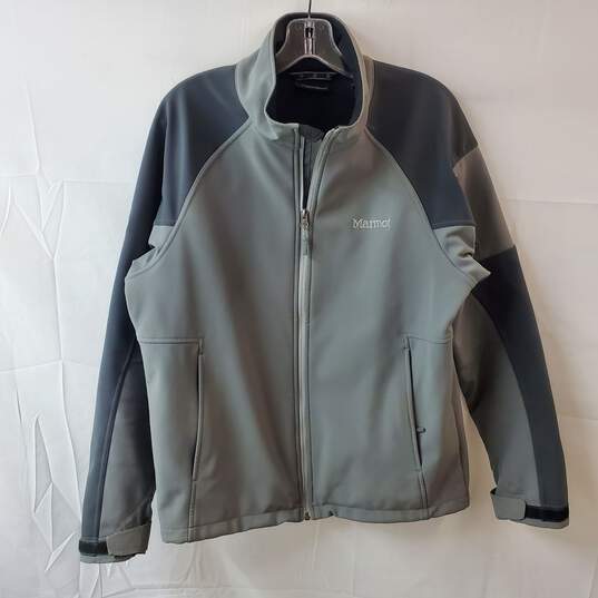 Marmot Gray Windbreaker Nylon Jacket Size M image number 1