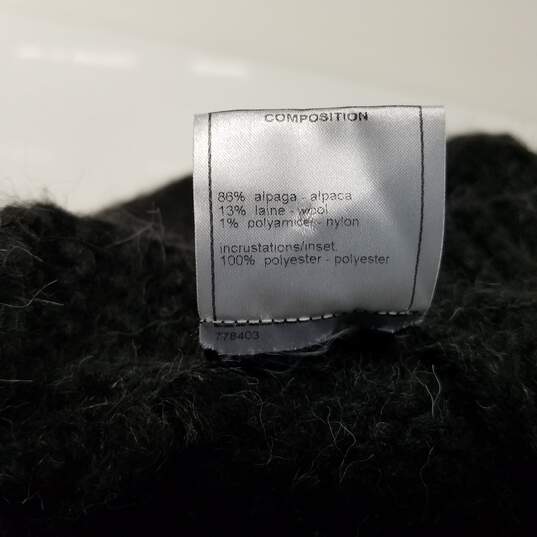 Chanel Black Alpaca Blend Open Knit Cardigan Sweater Women's Size 38 image number 4