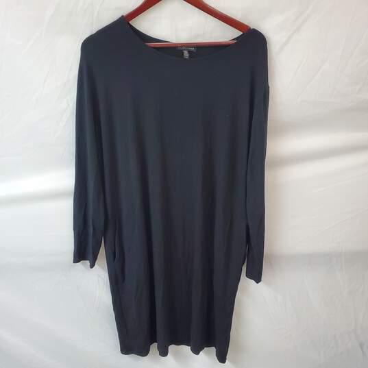 Eileen Fisher Jersey Knit Black Dress in Size Large image number 1