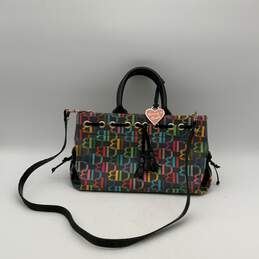 Womens Multicolor Leather Monogram Detachable Strap Charm Crossbody Bag