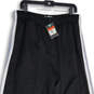 NWT Mens Black Striped Elastic Waist Pull-On Track Pants Size Large image number 3