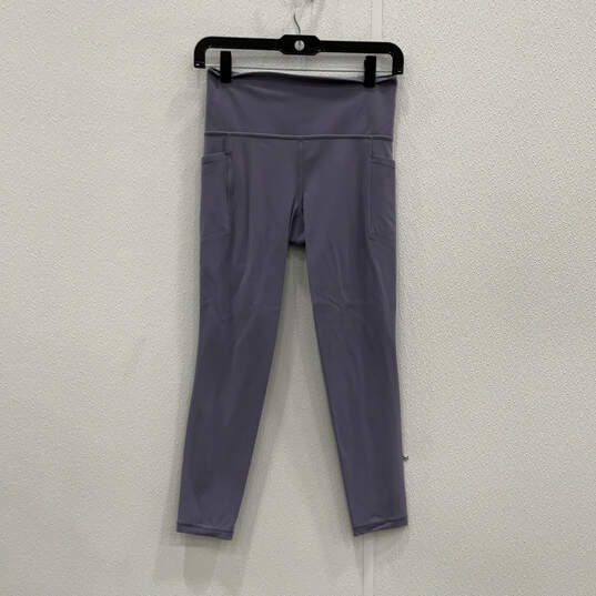 Womens Purple Elastic Waist Pockets Pull-On Ankle Leggings Size Small image number 1