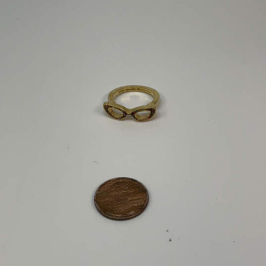 Designer Kate Spade Gold-Tone Goreski Glasses Round Band Ring w/ Dust Bag image number 4