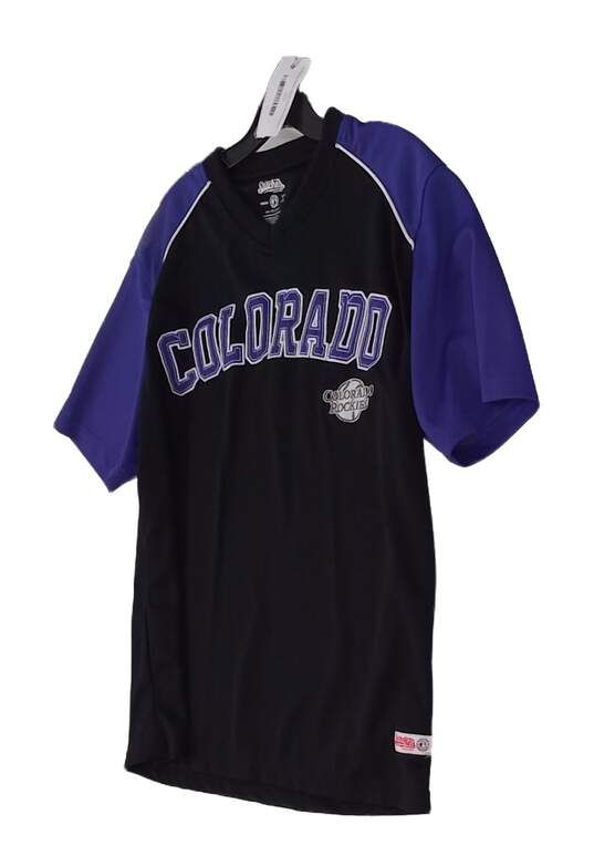 Mens Black Colorado Rockies Pullover MLB Jersey Size Medium image number 2