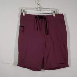 Mens Flat Front Drawstring Waist Zipper Pockets Swim Shorts Size 33