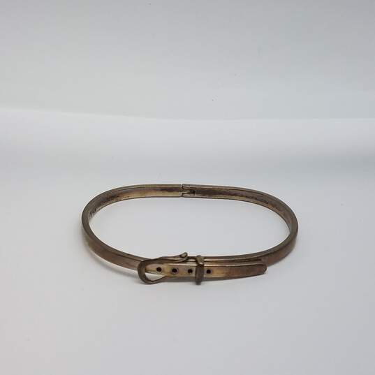 Sterling Silver Belt Buckle Hinge 6 1/2 Inch Bracelet 17.9g image number 1